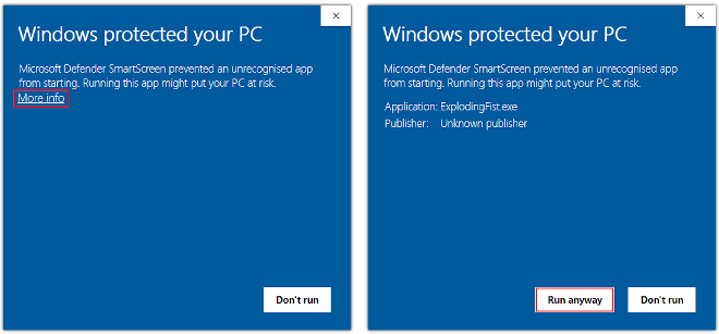Windows Warning